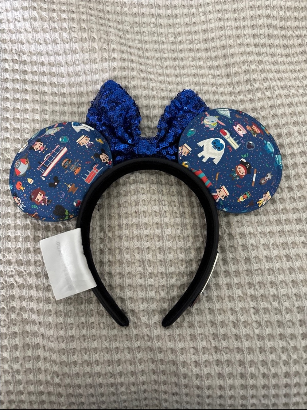 Loungefly Blue Sequin Bow Disney Parks Ear Headband - Picture 2 of 3